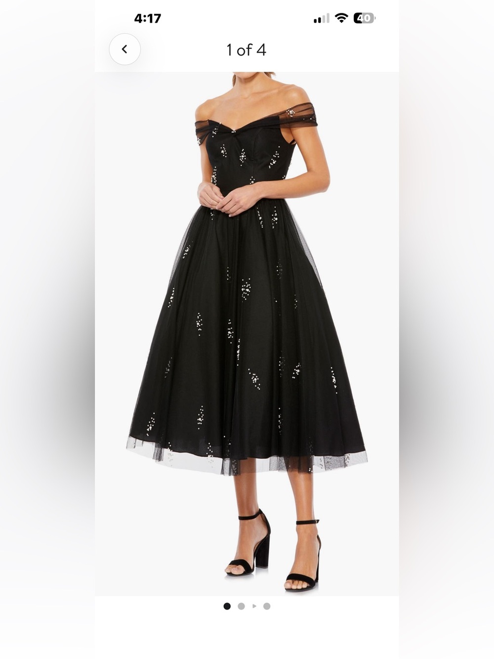 NWT Mac Duggal Women’s Off The Shoulder Embellished Tulle Cocktail Dress
